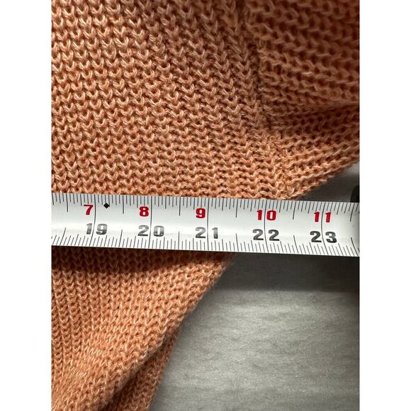 Billabong Knit Peach Deep V Neck Wrap Long Sleeve Sweater Spring Beachy M Soft - Picture 4 of 7